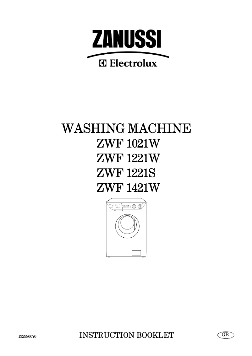 Page 1 of the manual User Manual Zanussi-Electrolux ZWF 1221 S