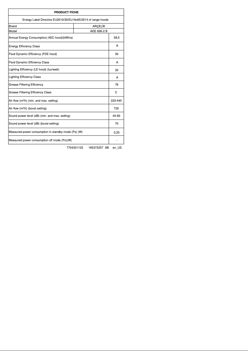 First page image of the manual for ADE 606-2 B