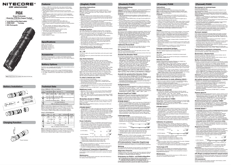 First page image of the manual for P10iX