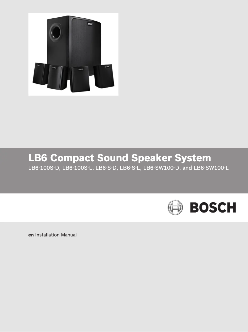 First page image of the manual for LB6-SW100