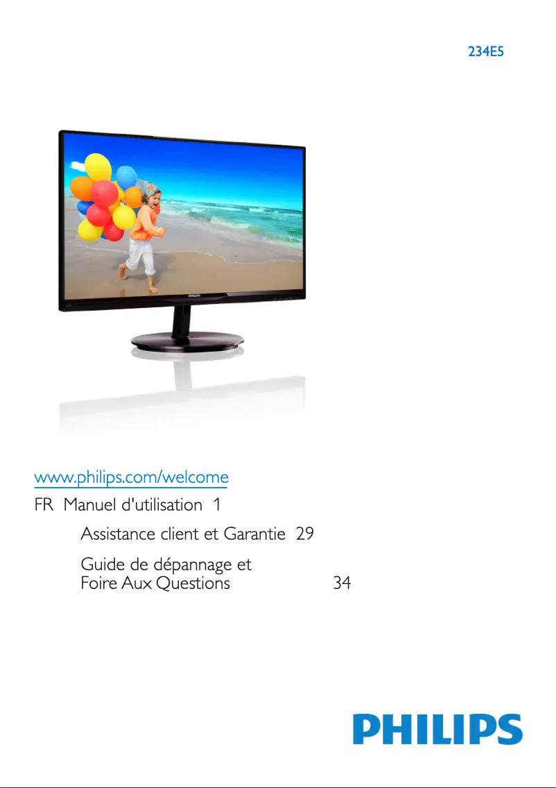 First page image of the manual for 234E5QHSB