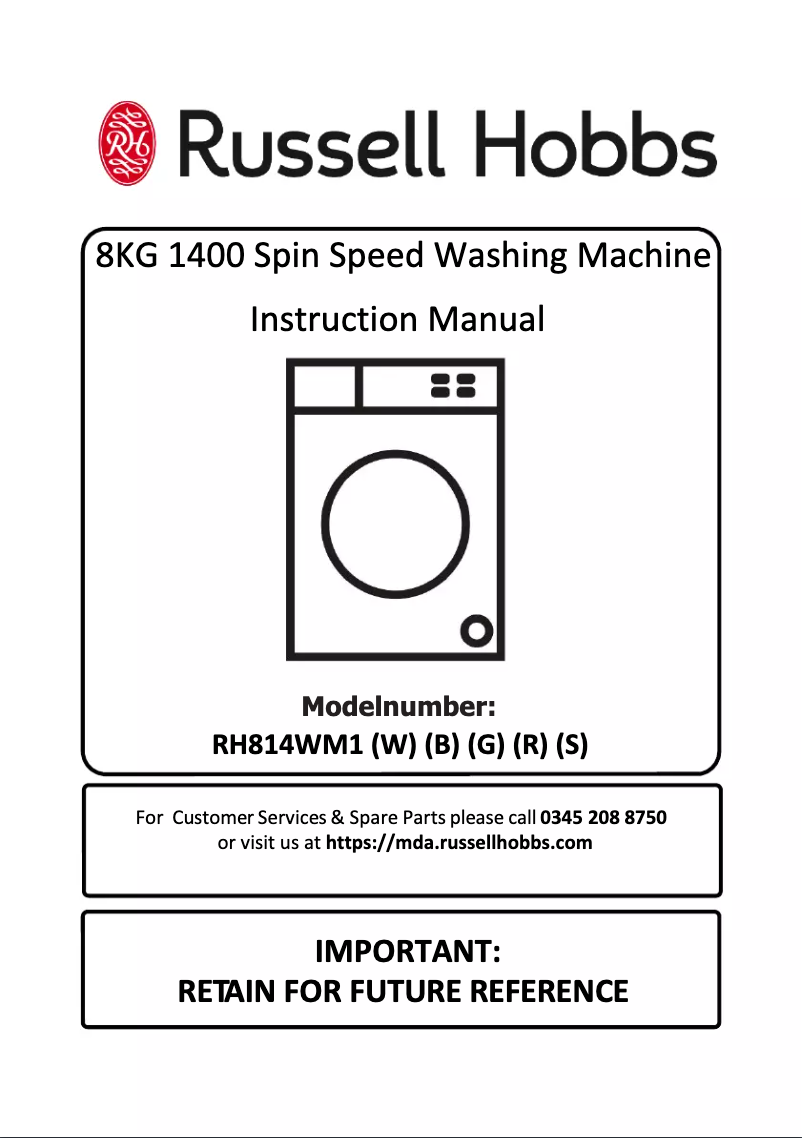 First page image of the manual for RH814WM1W