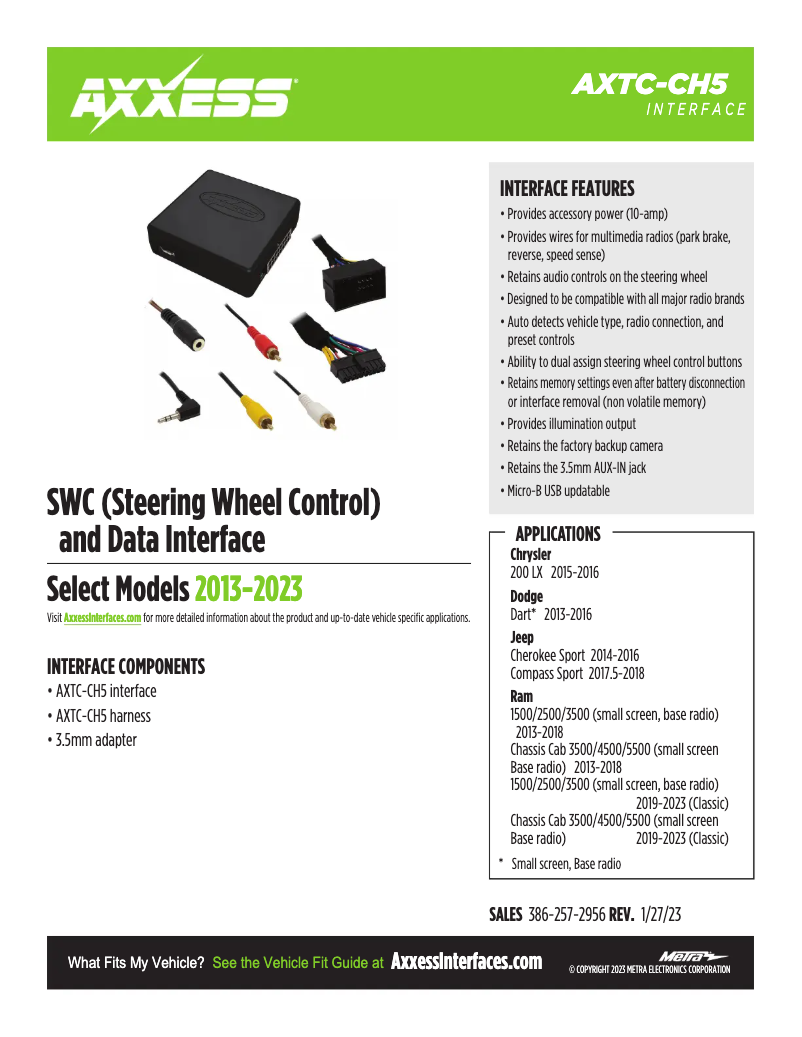 First page image of the manual for AXTC-CH5