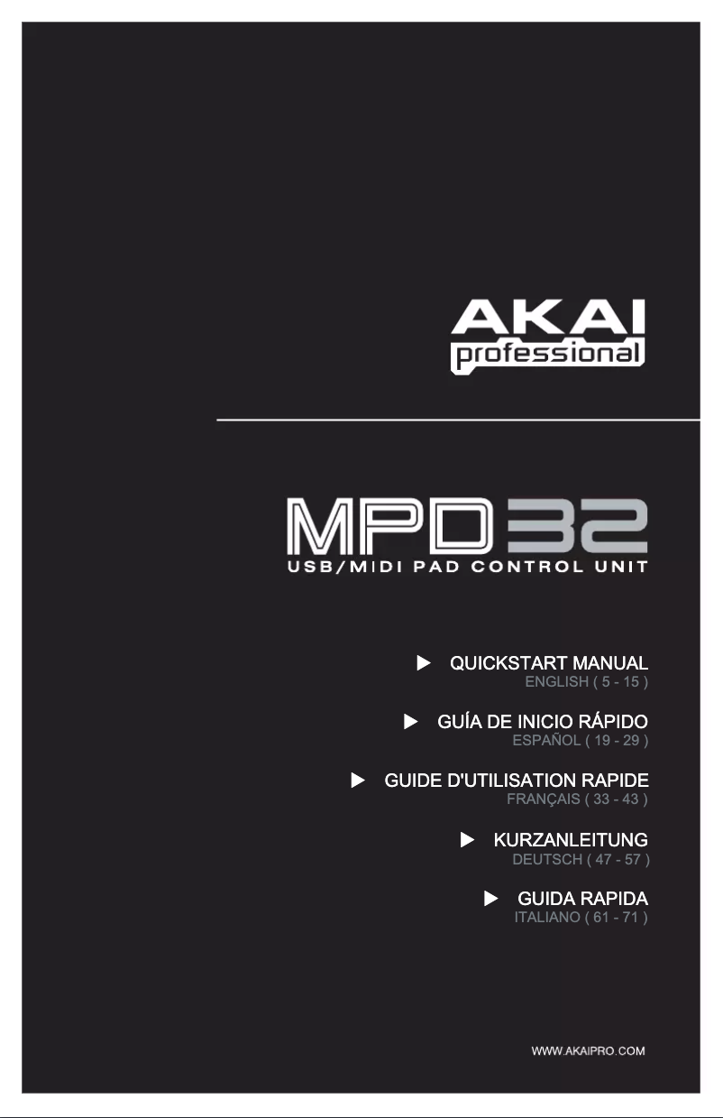 First page image of the manual for MPD32