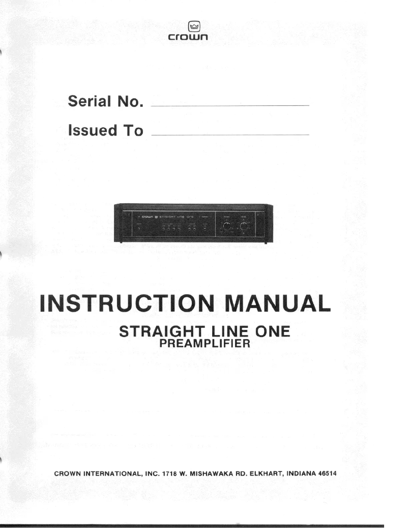 First page image of the manual for SL-1