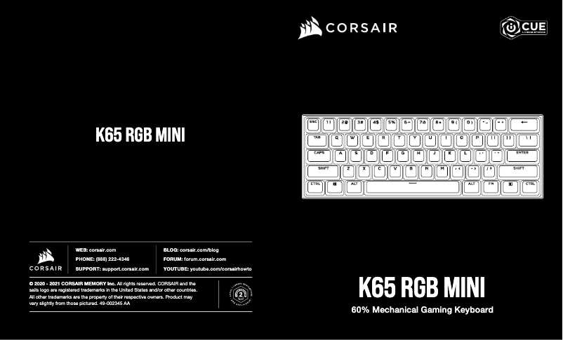 First page image of the manual for K65 LUX RGB
