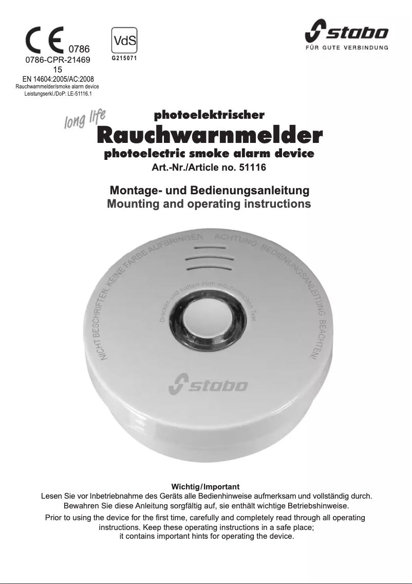 First page image of the manual for 51116