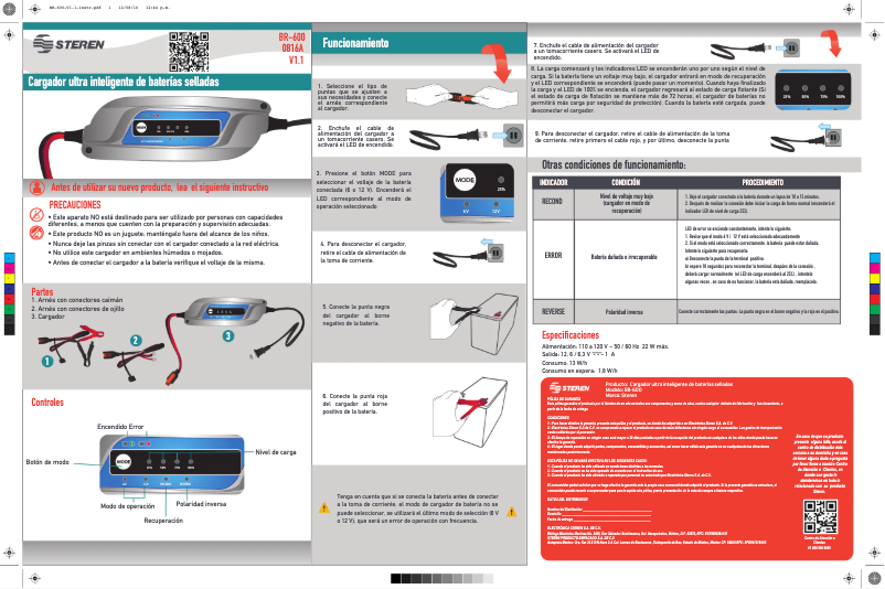 First page image of the manual for BR-600