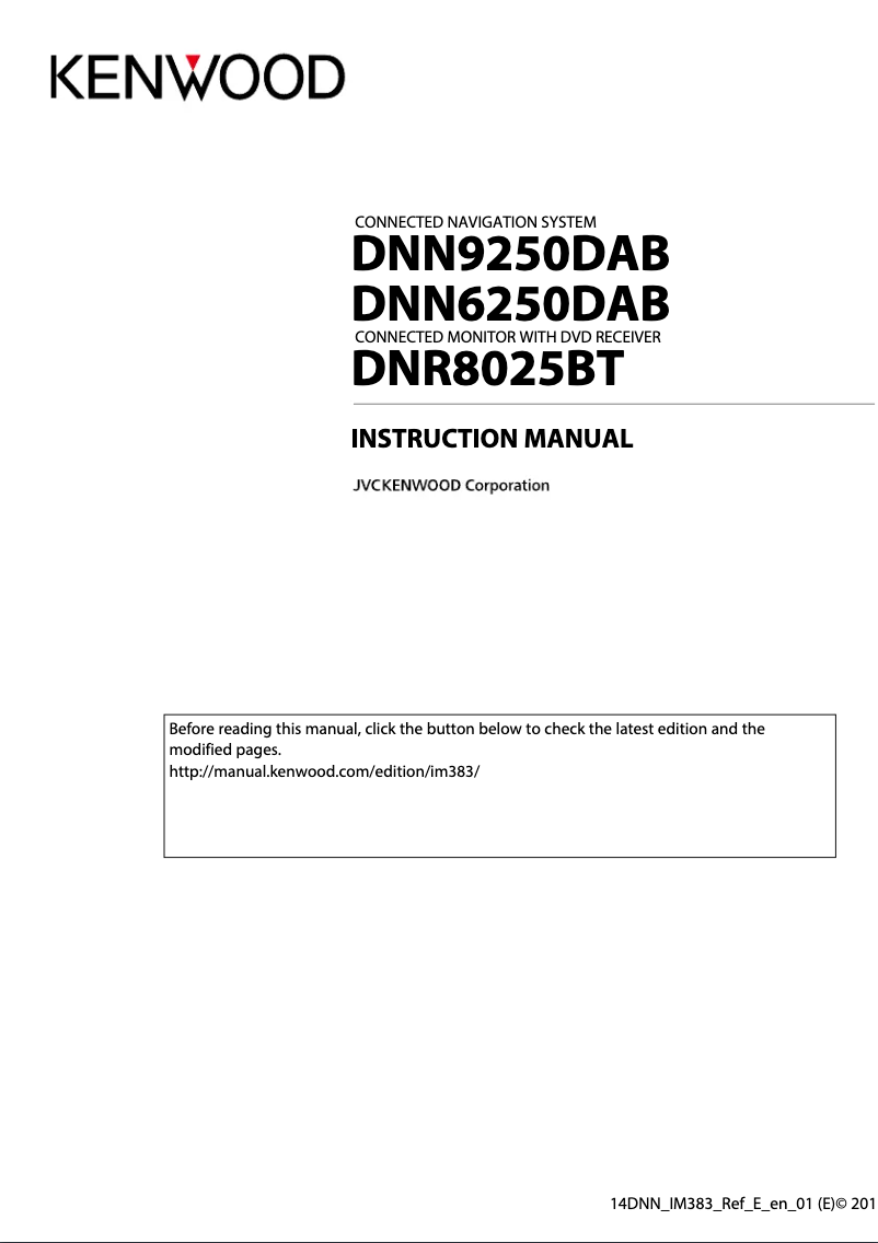 Page 1 de la notice Manuel utilisateur Kenwood DNN9250DAB