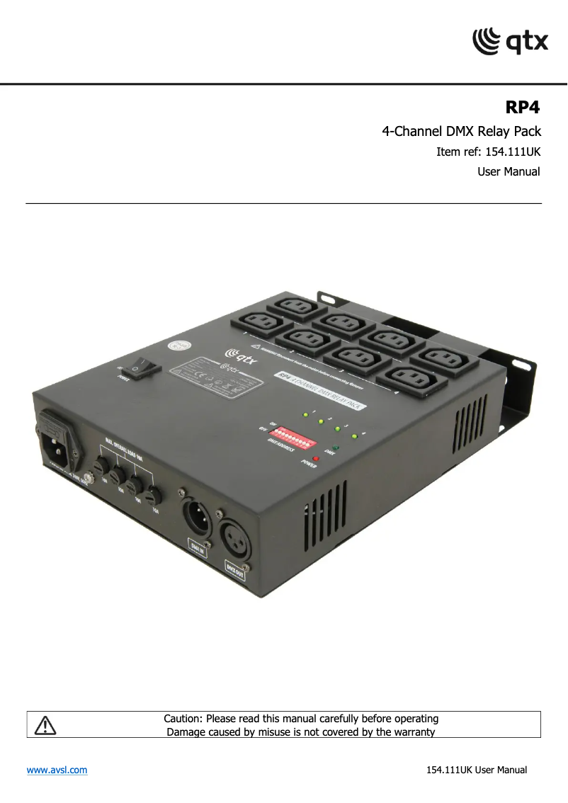 First page image of the manual for RP4