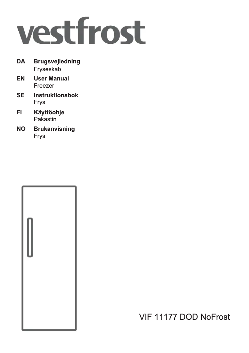 Page 1 of the manual User Manual Vestfrost VIF 11177 DOD NoFrost