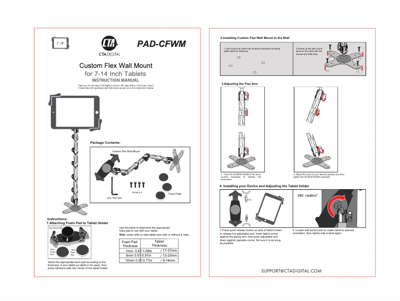 Page 1 of the manual User Manual CTA Digital PAD-CFWM