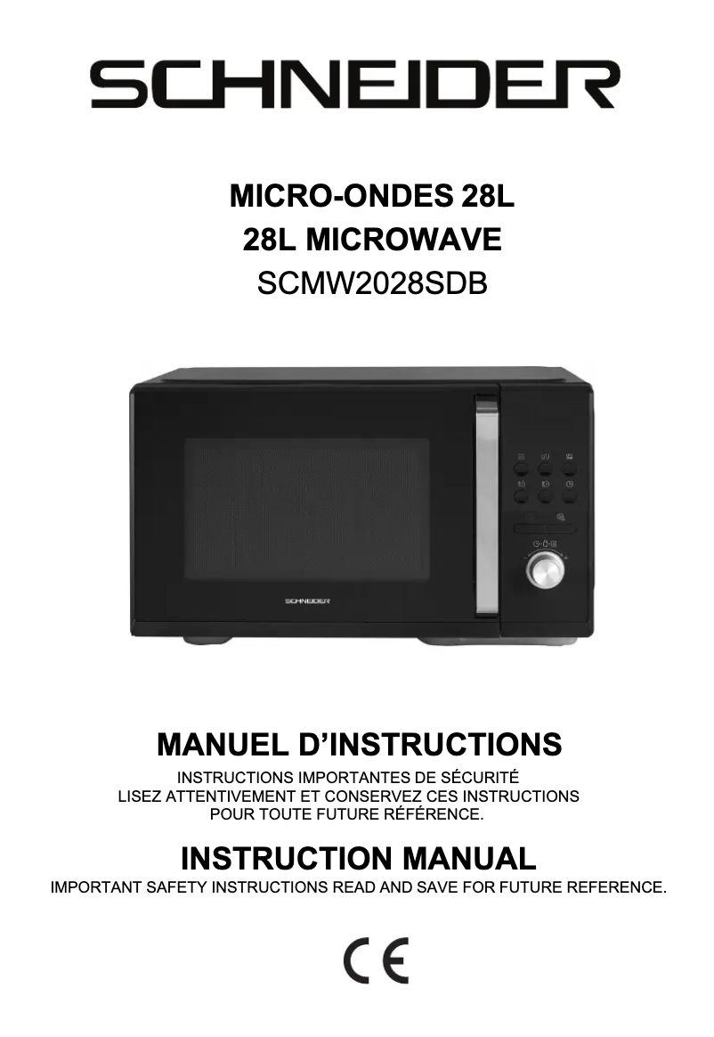 First page image of the manual for SCMW2028SDB