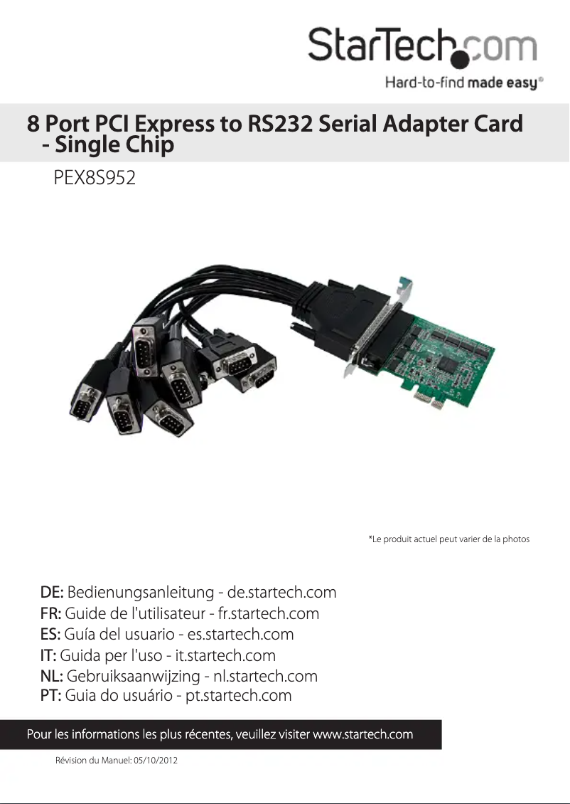 First page image of the manual for PEX8S952