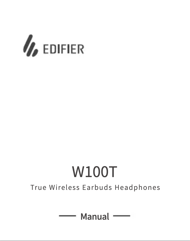 First page image of the manual for W100T