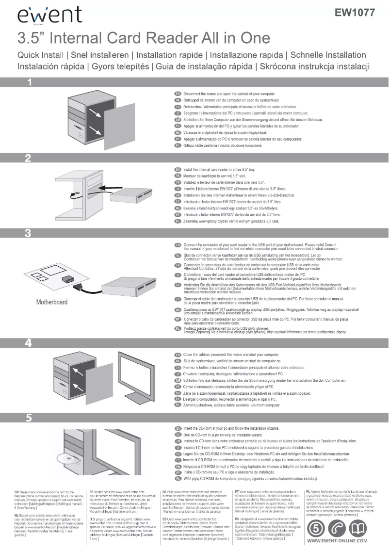 First page image of the manual for EW1077