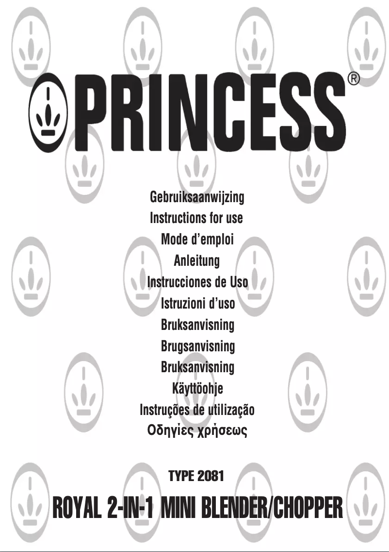 First page image of the manual for Royal 2-in-1 Mini Chopper 212081