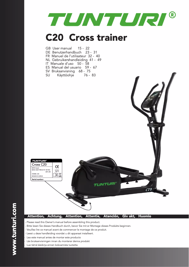 First page image of the manual for Competence C20-R