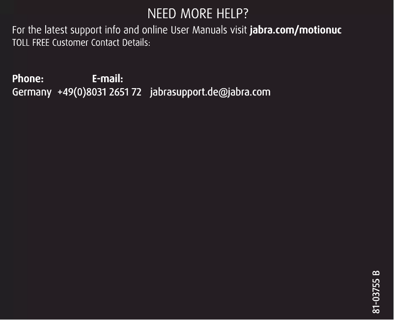 Page 1 of the manual User Manual Jabra Motion UC