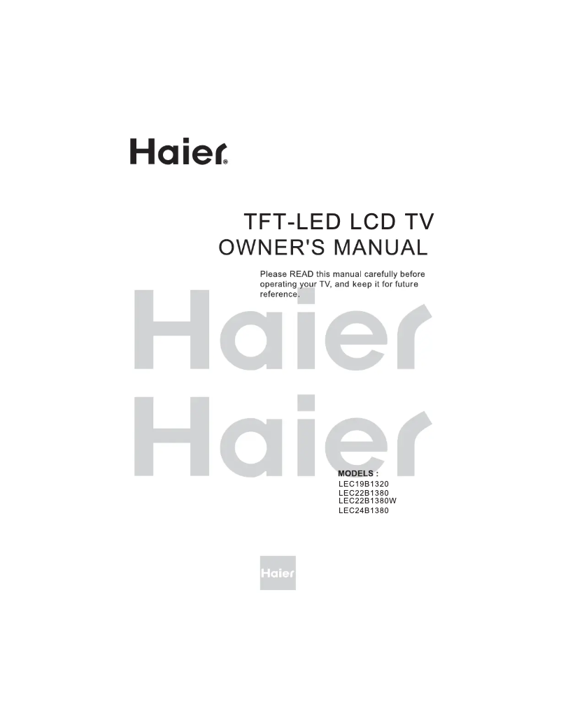 Page 1 of the manual User Manual Haier LEC24B1380