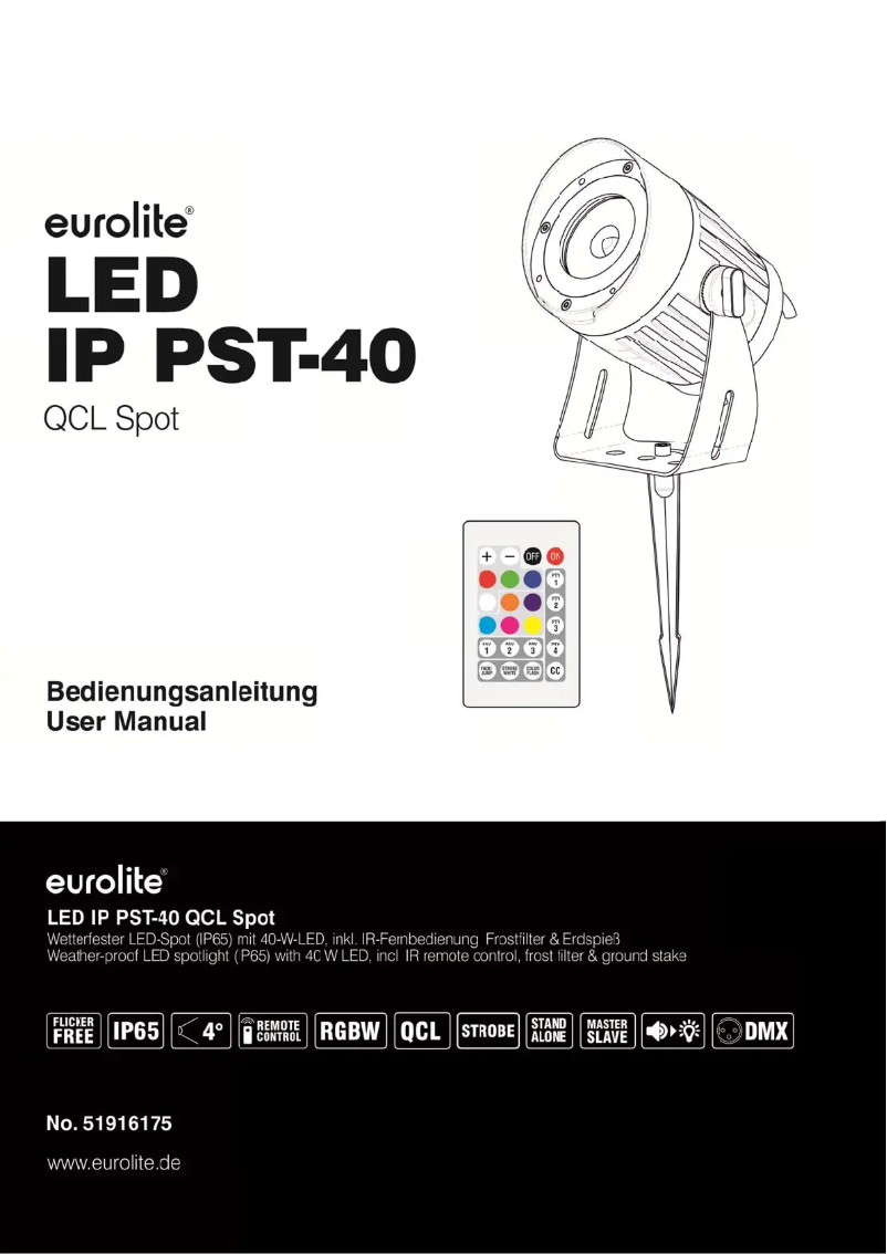 Page 1 of the manual User Manual Eurolite LED IP PST-40