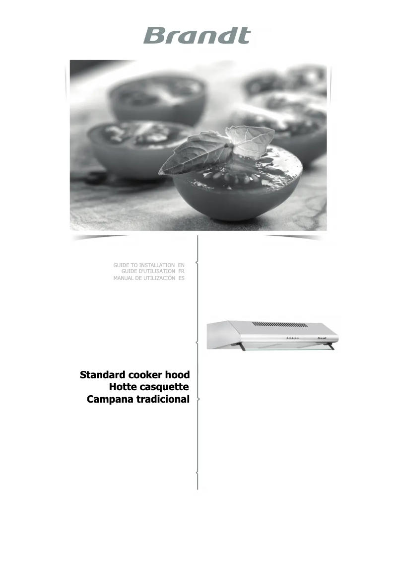 Page 1 of the manual User Manual Brandt BHC9602W