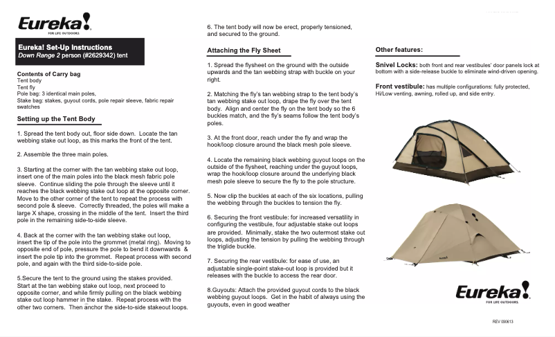 Page 1 de la notice Manuel utilisateur Eureka Down Range 2