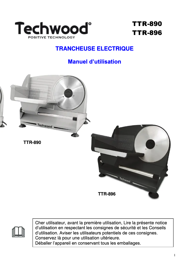 Page 1 of the manual User Manual Techwood TTR-890