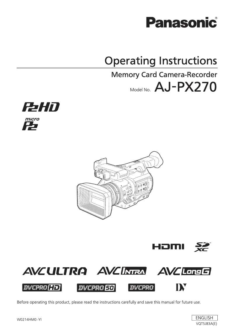First page image of the manual for AJ-PX270