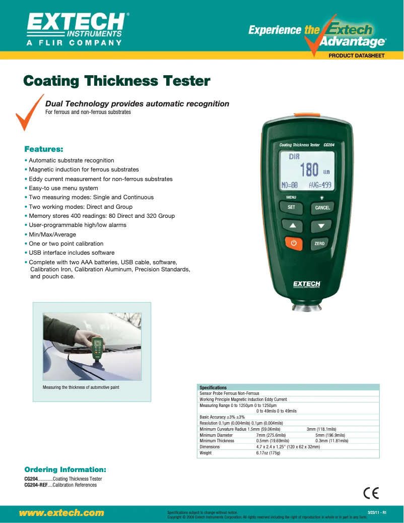 First page image of the manual for CG204