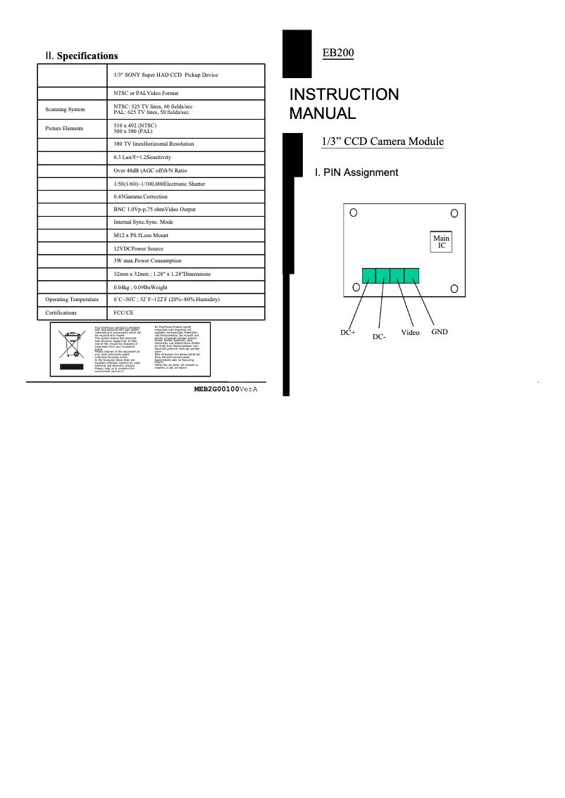Page 1 of the manual User Manual EverFocus EB200/N-3
