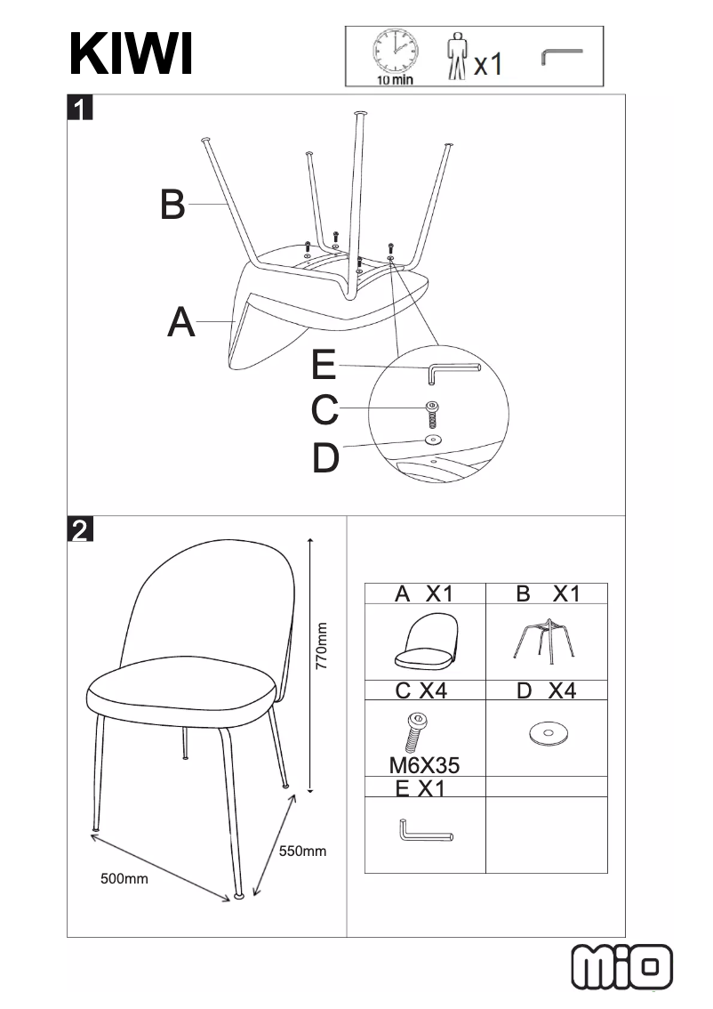 Page 1 of the manual User Manual Mio Kiwi