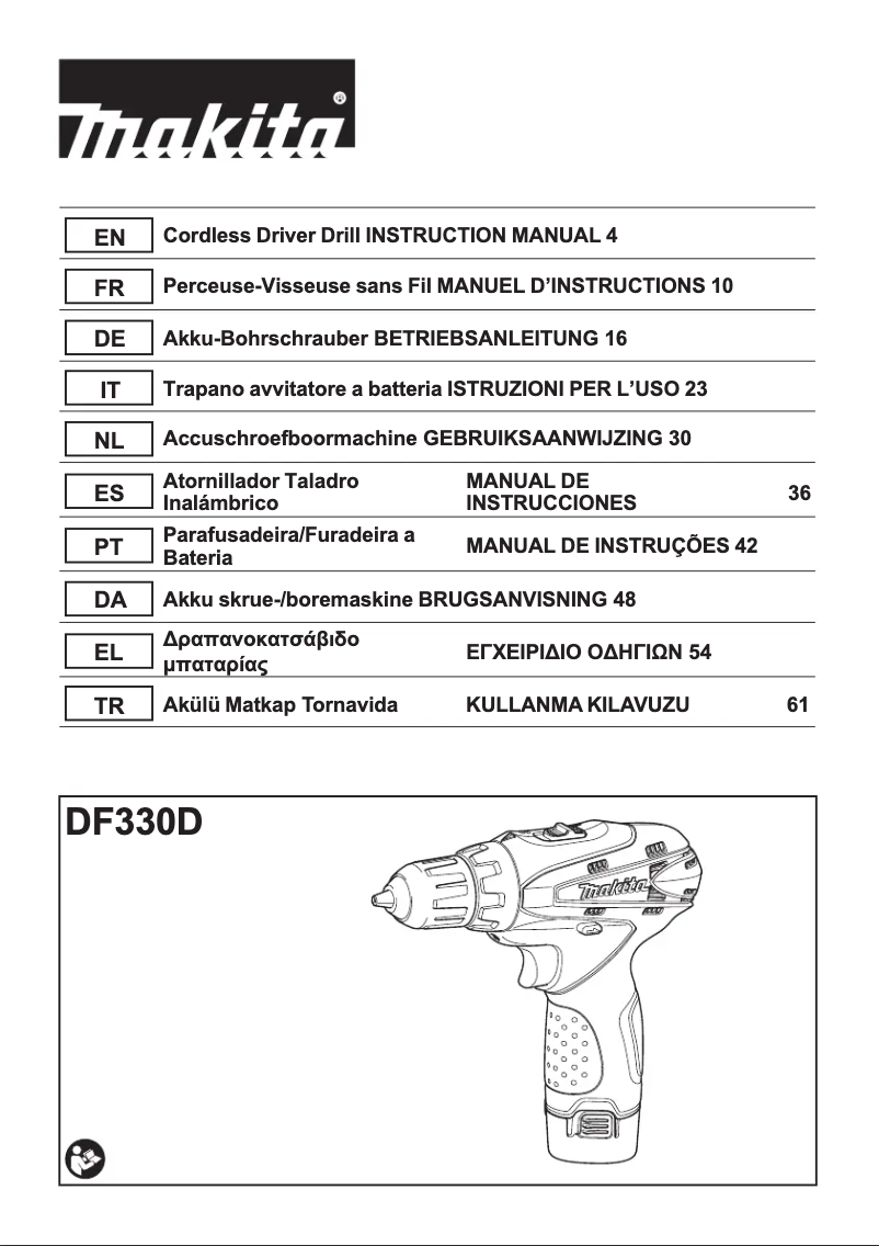 Page 1 of the manual User Manual Makita DF330DWEX3