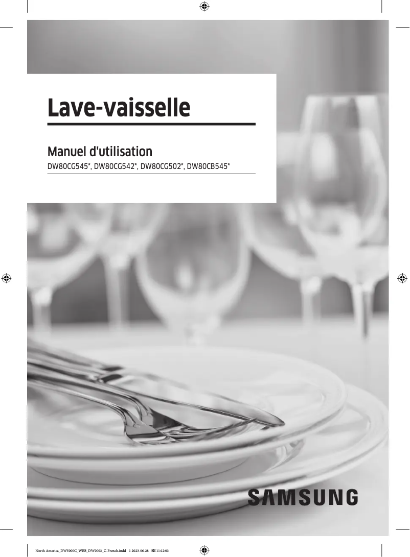 First page image of the manual for DW80CG545