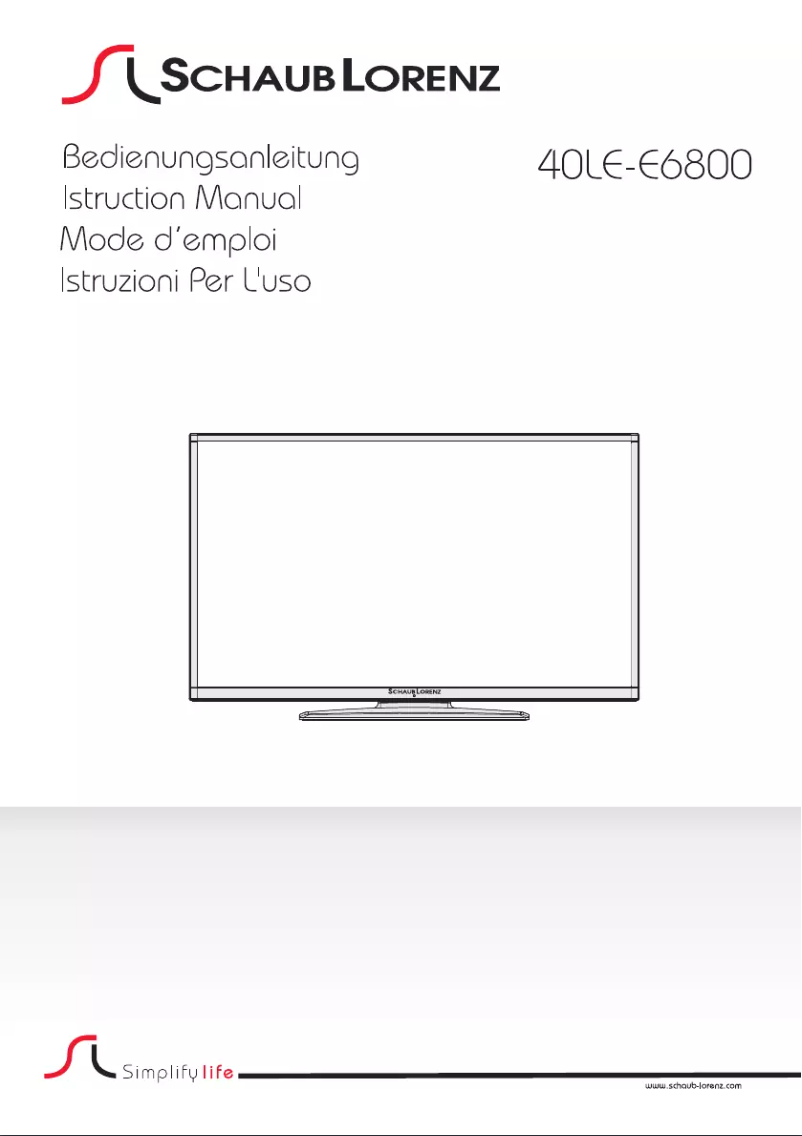 Page 1 de la notice Manuel utilisateur Schaub Lorenz 40LE-E6800