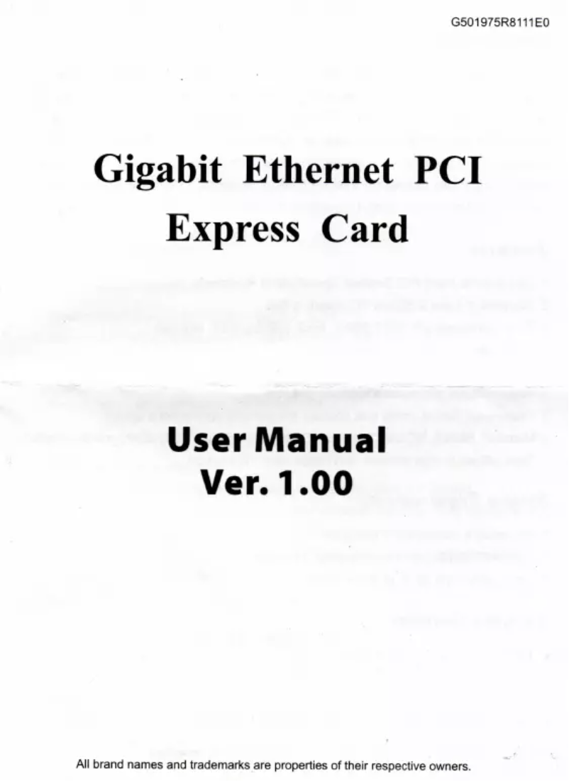 Page 1 of the manual User Manual Syba SI-PEX24038
