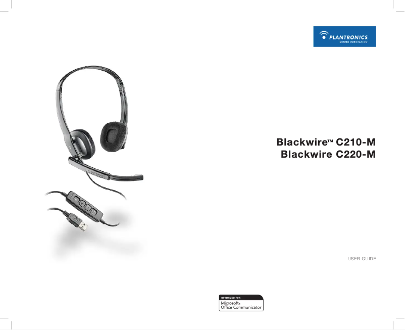 Page 1 of the manual User Manual Plantronics Blackwire C220-M
