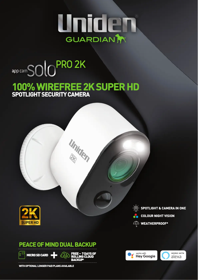 First page image of the manual for App Cam SOLO PRO 2K