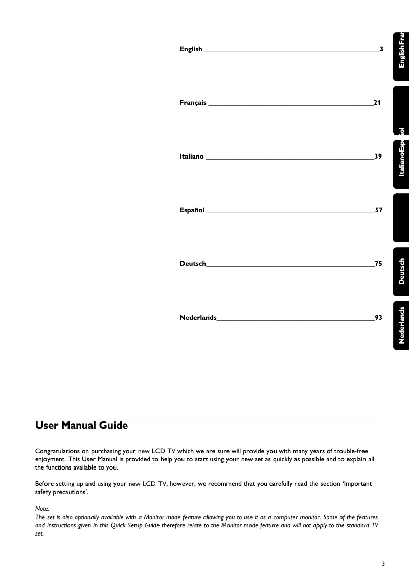 Page 1 of the manual User Manual Marantz LC2000