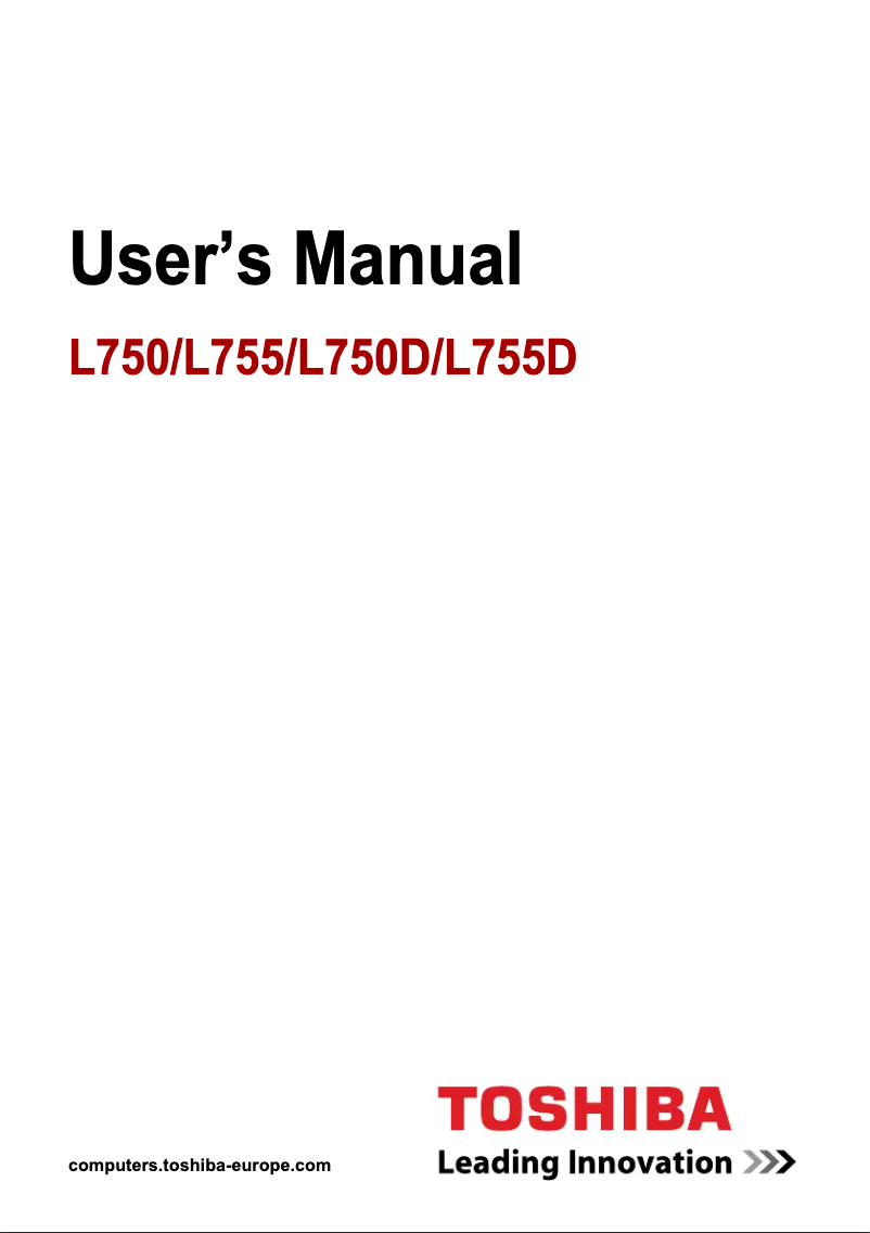 First page image of the manual for Satellite L755-S5256