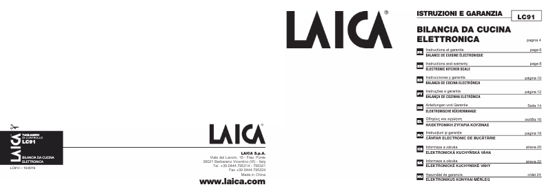Page 1 of the manual User Manual Laica LC91