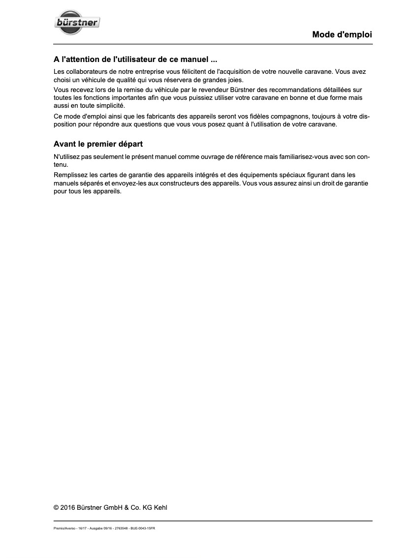 First page image of the manual for Averso Plus (2017)