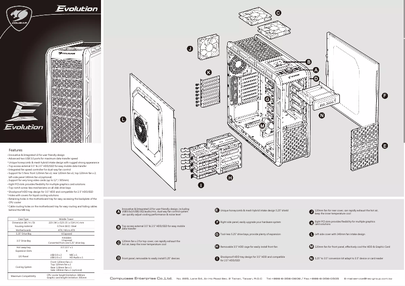 Page 1 of the manual User Manual Cougar Evolution BO