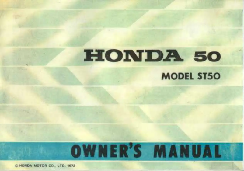First page image of the manual for ST50 (1972)