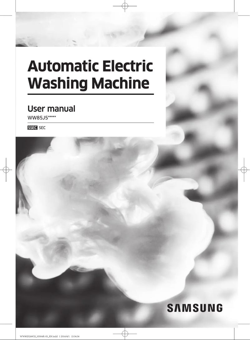 Page 1 of the manual User Manual Samsung WW85J5260GS