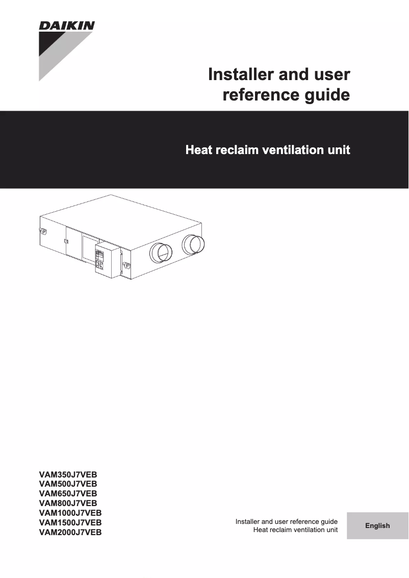 First page image of the manual for VAM2000J7VEB