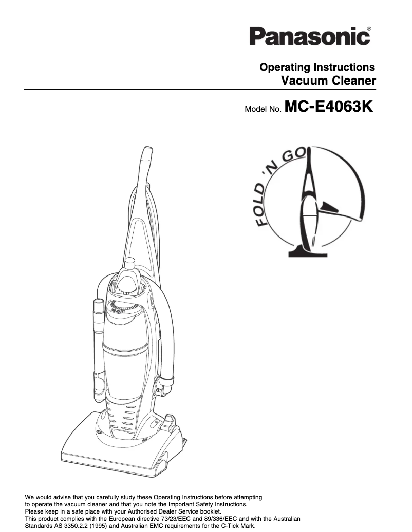 First page image of the manual for MC-E4063K