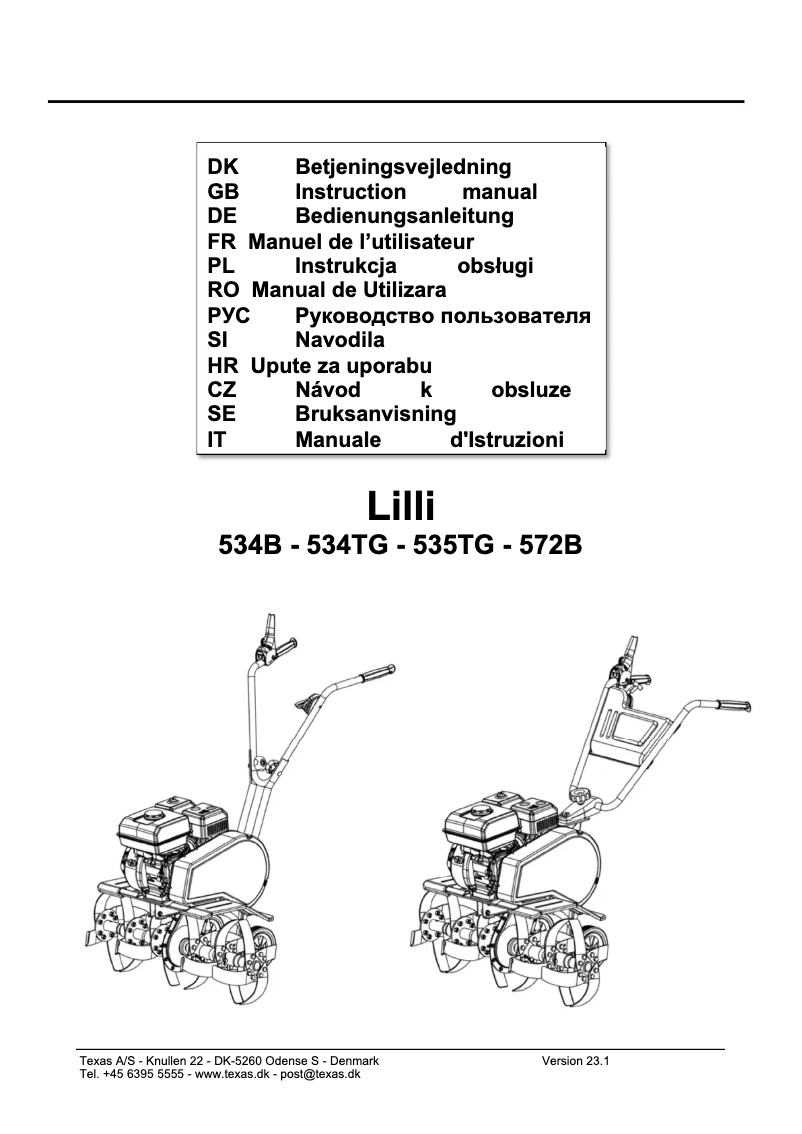 First page image of the manual for Lilli 535TG