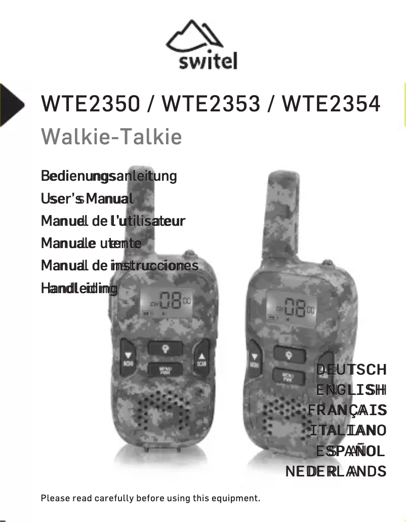 Page 1 of the manual User Manual Switel WTE2350