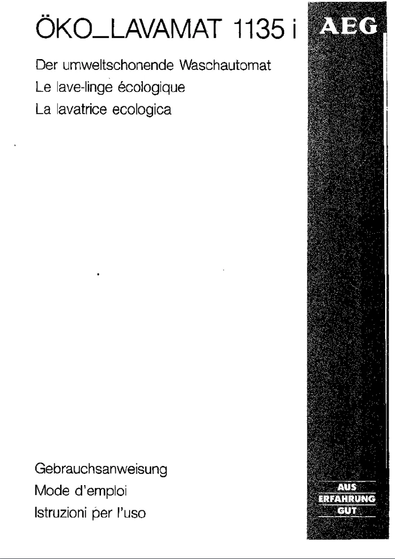Page 1 of the manual User Manual AEG Lavamat 1135 i
